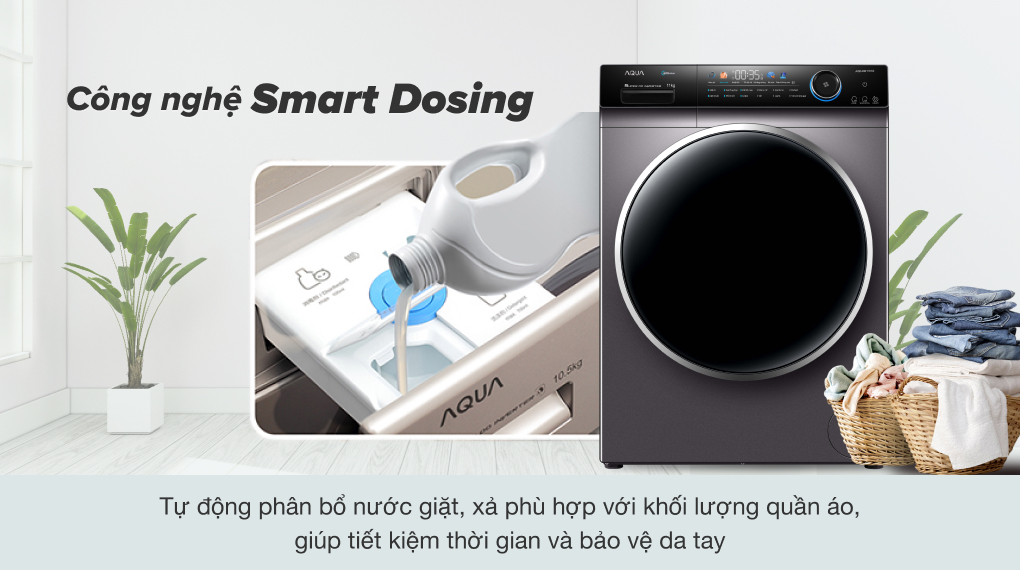 Tìm hiểu công nghệ trí tuệ nhân tạo trên máy giặt Aqua > Công nghệ Smart Dosing thông minh