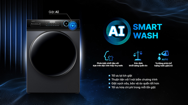 Tìm hiểu công nghệ trí tuệ nhân tạo trên máy giặt Aqua > Công nghệ AI Smart Wash giúp giặt quần áo tốt hơn