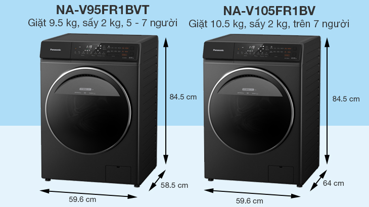 Đánh giá chi tiết máy giặt cửa trước Panasonic dòng FR mới có sấy tiện ích 2kg - Thiết kế - Kích cỡ
