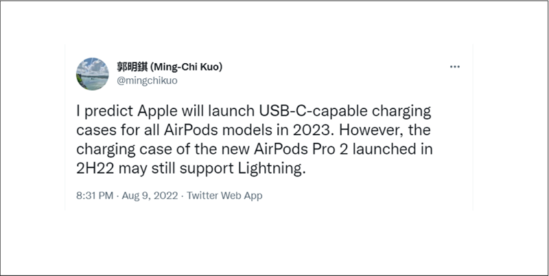 Apple sẽ ra mắt hộp sạc có cổng USB-C cho tất cả các mẫu AirPods vào năm 2023