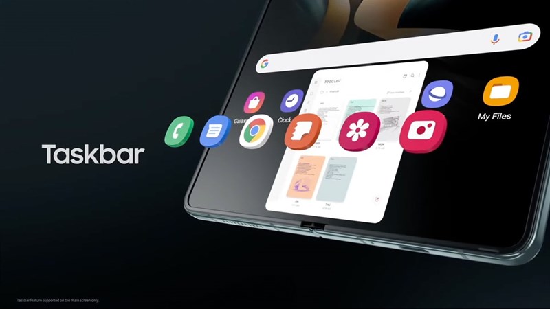 Galaxy Z Fold4 có Thanh tác vụ hiển thị các ứng dụng thường dùng Galaxy Z Fold4 có sức mạnh đáng kinh ngạc, nhưng tôi ấn tượng với những nỗ lực của nó trong việc tối ưu hóa các ứng dụng cho cả công việc và giải trí trên Galaxy Z Fold4. Nhờ tối ưu tốt về mặt phần mềm, Galaxy Z Fold4 sẽ tận dụng tốt hơn không gian của 2 màn hình, nhờ đó hiệu suất làm việc của người dùng cũng được nâng cao.