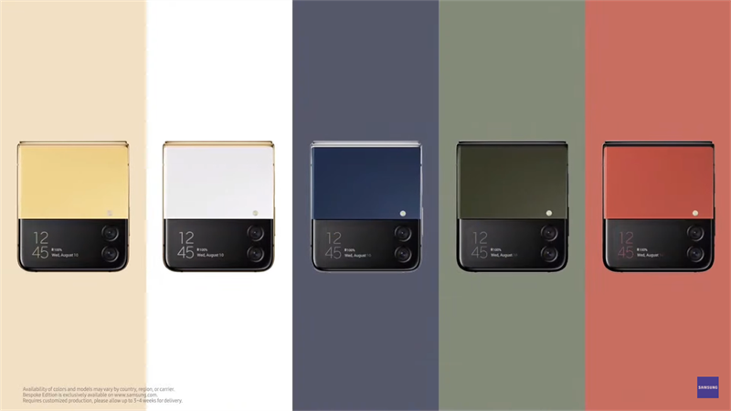 Z Flip4 năm nay cũng được Samsung ra mắt với nhiều lựa chọn màu sắc hơn.