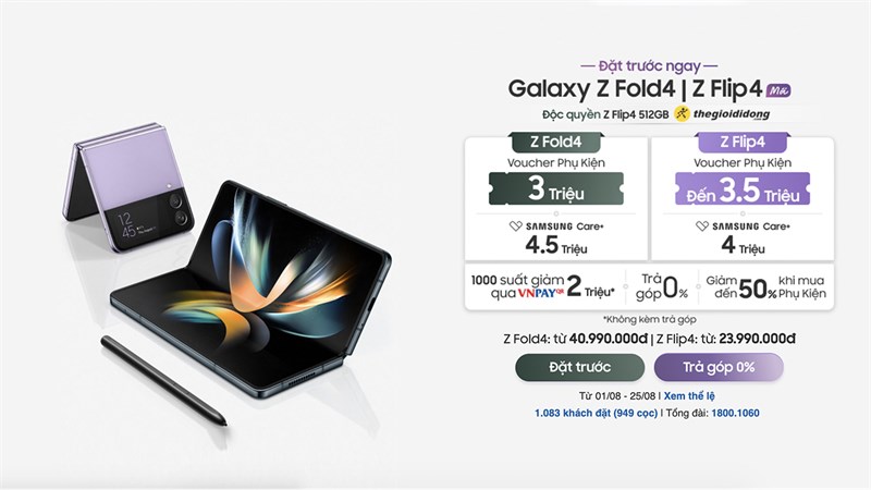 Bộ đôi Galaxy Z mới đã chính thức cho đặt trước tại Thế Giới Di Động