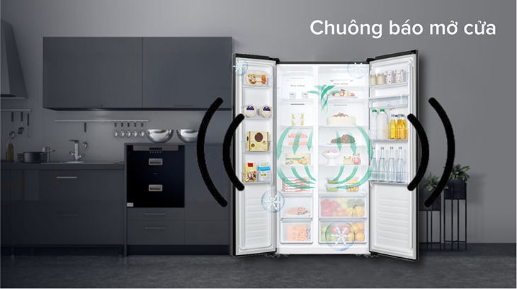 Lý do nên mua tủ lạnh Side by side Casper tiết kiệm điện 2022 > Chuông báo mở cửa