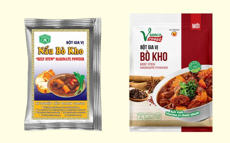 Bột gia vị nấu bò kho Vinaco gói 18g phiên bản cũ và mới
