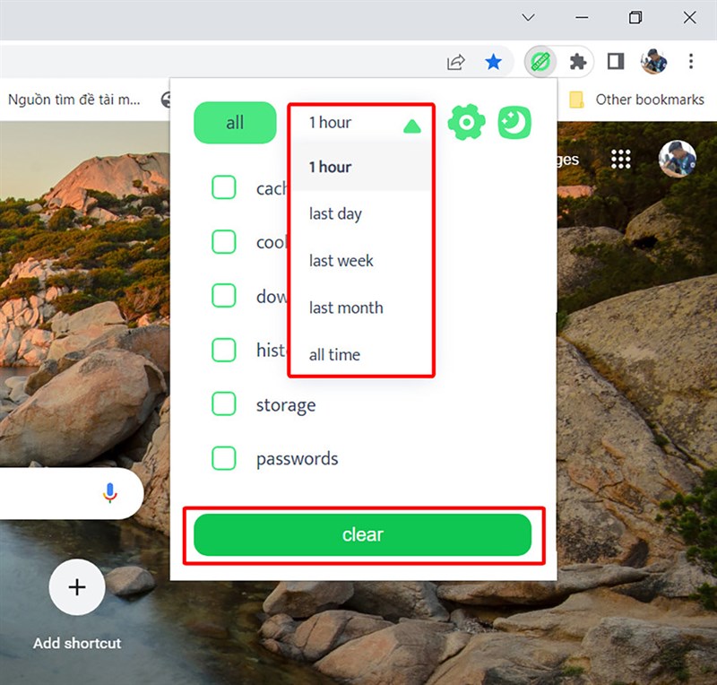 Cách xóa nhanh dữ liệu duyệt web trên Chrome