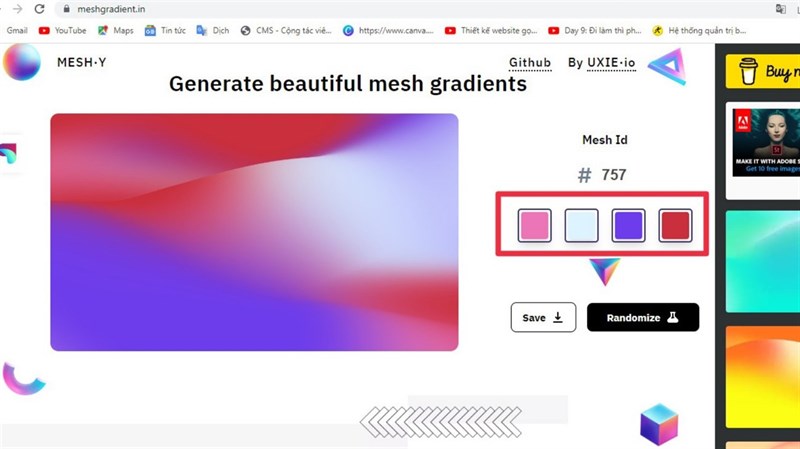 Cách thiết kế hình nền màu gradient trên máy tính