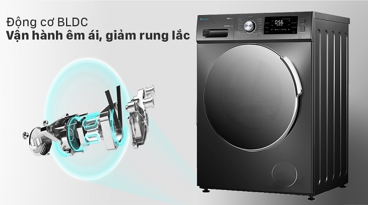 Vì sao nên chọn mua máy giặt lồng ngang Casper Inverter cho gia đình? > Vận hành êm ái, giảm rung lắc nhờ động cơ BLDC