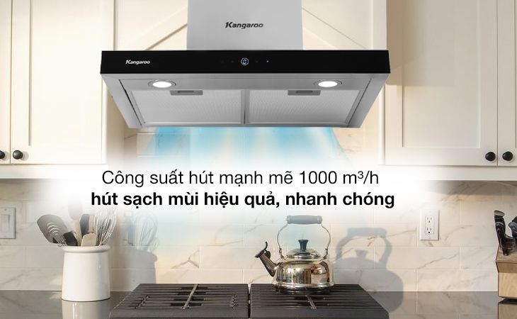 Máy hút mùi Kangaroo hoạt động ở công suất 80W - 1000W