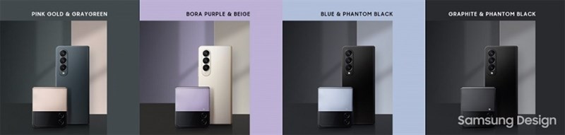 Các phiên bản màu Galaxy Z Flip4 và Z Fold4