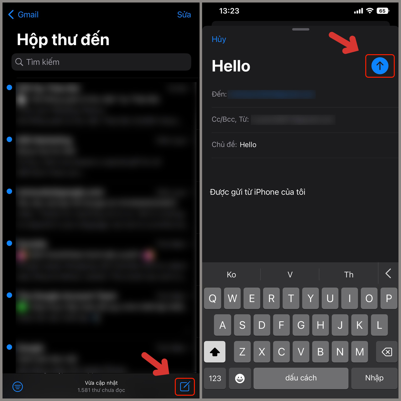 Cách thu hồi email đã gửi trên iPhone