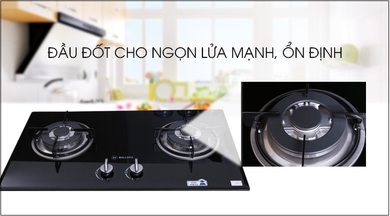 Bếp ga âm Malloca GHG 732A NEW trang bị đầu đốt cho ngọn lửa mạnh và ổn định khi nấu Bếp ga âm Malloca GHG 732A NEW trang bị đầu đốt cho ngọn lửa mạnh và ổn định khi nấu