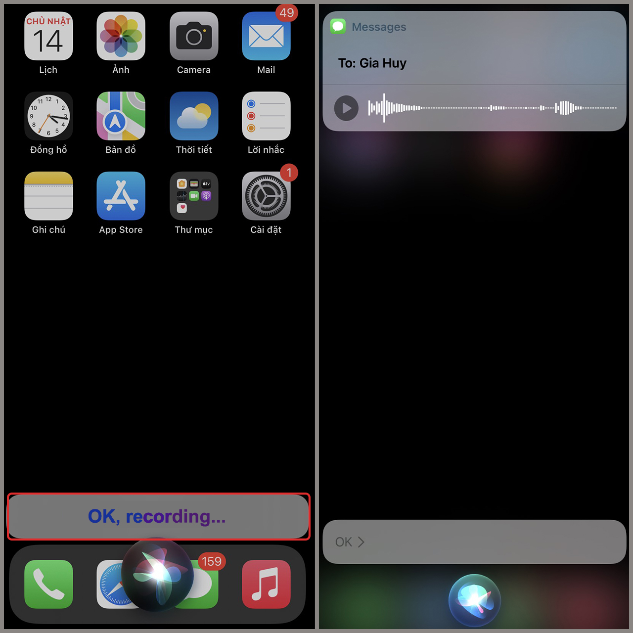 Cách gửi tin nhắn thoại bằng Siri trên iPhone