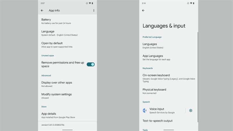 Cải tiến phần ngôn ngữ Android 13