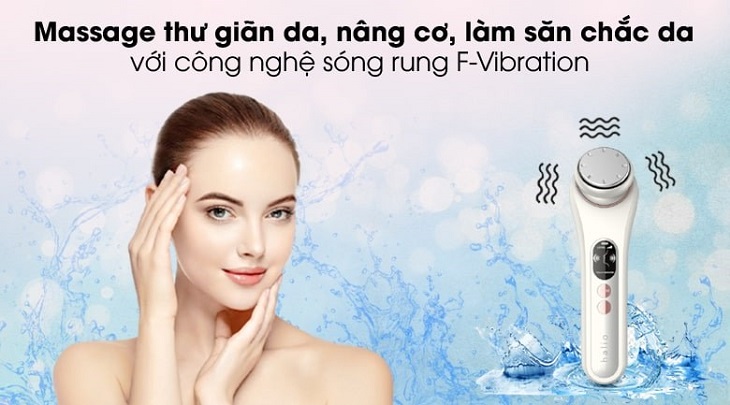 Máy massage đẩy tinh chất Halio Ion Hot & Cool White