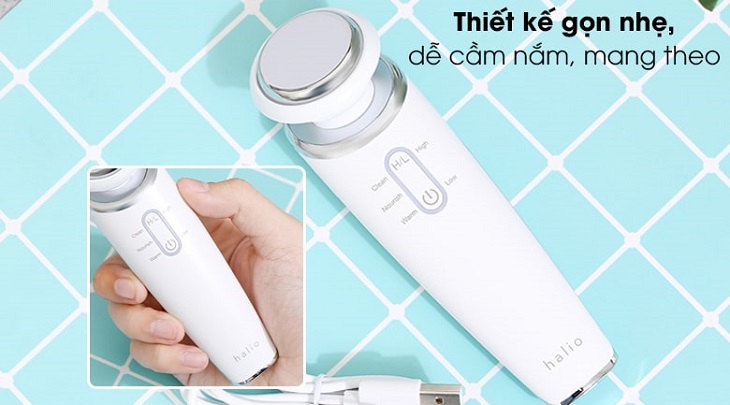 Máy massage đẩy tinh chất Halio Ion Cleansing & Moisturizing White