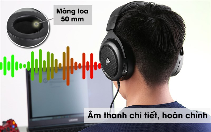 Màng loa 50 mm mang lại âm thanh sống động và chi tiết