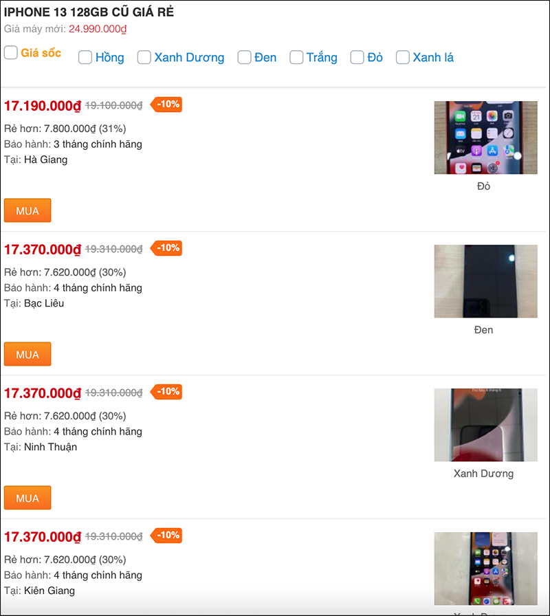 Mua iPhone 13 128GB giá tốt nhất, chọn ngay hàng cũ rẻ hơn hơn đến 31%