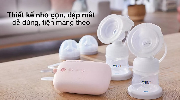 Máy hút sữa điện đôi Philips Avent Eureka SCF393.11 sở hữu thiết kế nhỏ nhắn, có thể mang đi mọi nơi mà bạn muốn