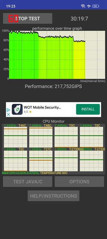 Hệ thống tản nhiệt của Realme GT2 Master Explorer làm việc hiệu quả để giữ hiệu năng của máy ổn định trong thời gian dài
