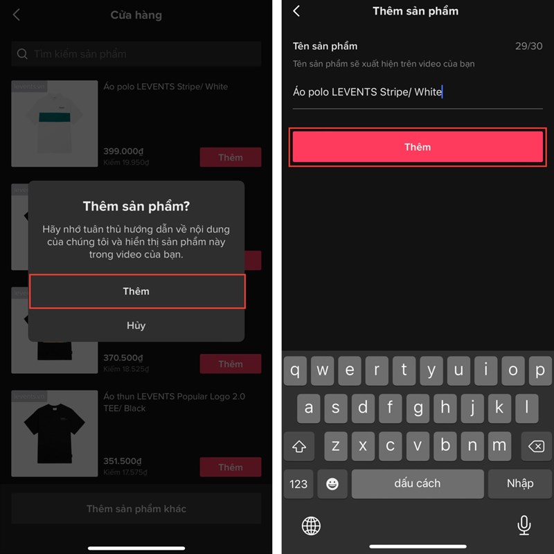 Cách thêm sản phẩm vào video TikTok 