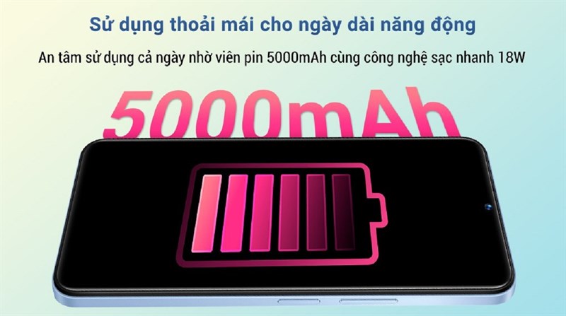 Sạc an toàn hơn cùng viên pin 5.000 mAh trên Vivo Y22s.