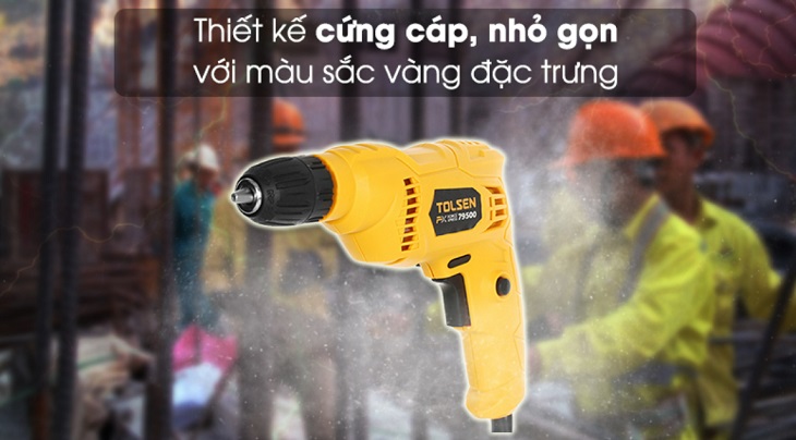 Máy khoan điện Tolsen 79500 400W có kiểu thiết kế nhỏ gọn, cấu tạo đơn giản và dễ sử dụng