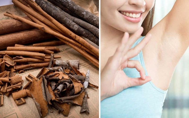 The use of cinnamon bark to treat underarm odor