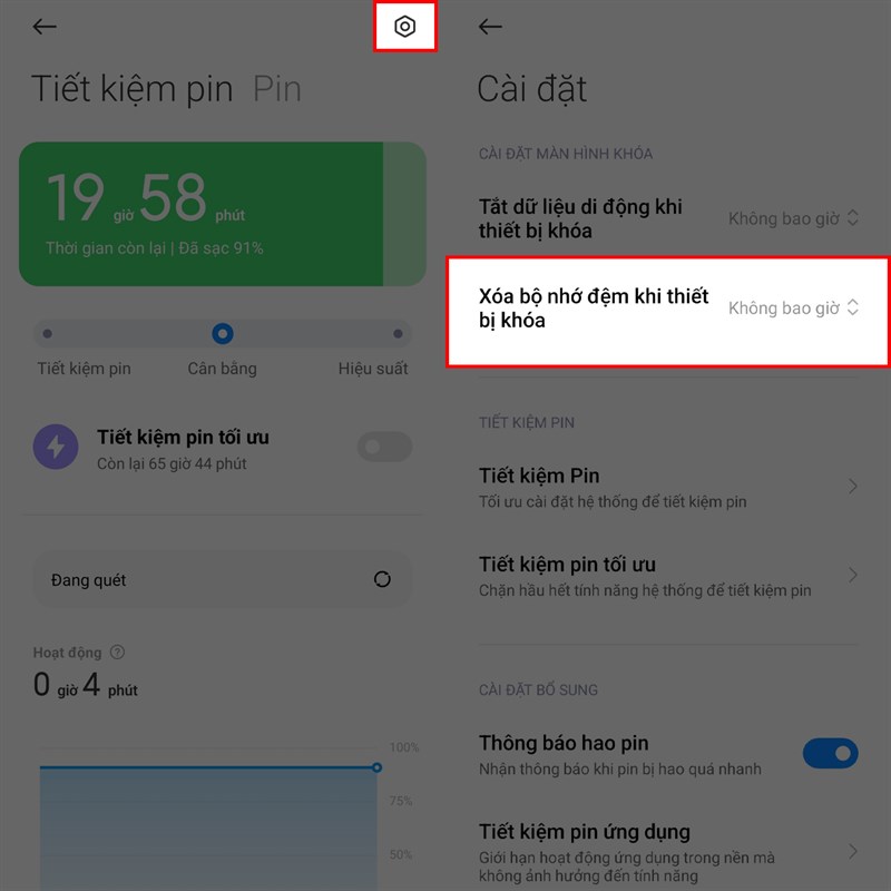 Cách tiết kiệm pin trên MIUI 13: tự động xóa bộ nhớ đệm