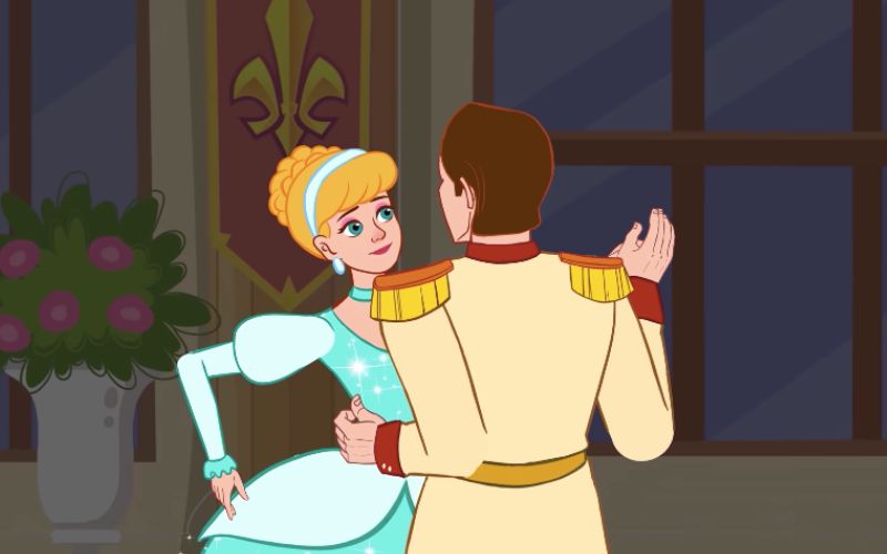 Cô nàng e thẹn khi khiêu vũ với hoàng tử
