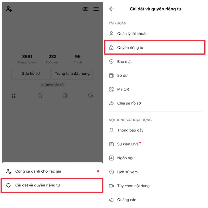 Cách tắt lịch sử xem bài đăng của người khác trên TikTok đảm bảo sự riêng tư