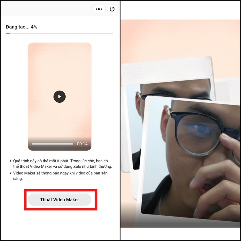 Cách tạo video từ ảnh trên Zalo Cách tạo video từ ảnh trên Zalo