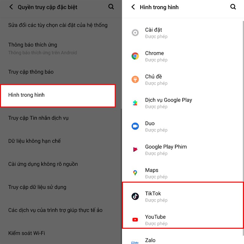 Cách bật hình trong hình trên điện thoại Vivo
