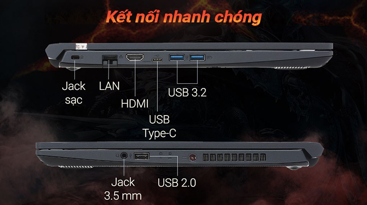 Laptop Acer Aspire 7 Gaming A715 75G 58U4 i5 10300H/8GB/512GB/4GB GTX1650/Win11 (NH.Q97SV.004) có tốc độ truyển dữ liệu nhanh 