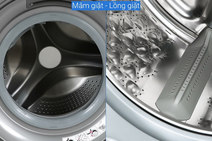 Đánh giá chi tiết máy giặt Panasonic có sấy tiện ích 2kg dòng FC mới năm 2022 > Lồng giặt được thiết kế nhiều gờ nổi kèm với các lỗ phun nước li ti kết hợp thanh đảo quần áo hỗ trợ đảo đều quần áo, nâng cao hiệu quả giặt sạch 