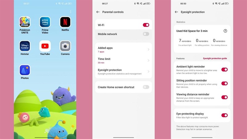 Giao diện Kids Space trên Color OS 13
