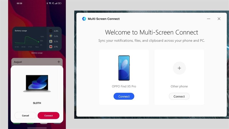 giao diện PC Connect trên Color OS 13