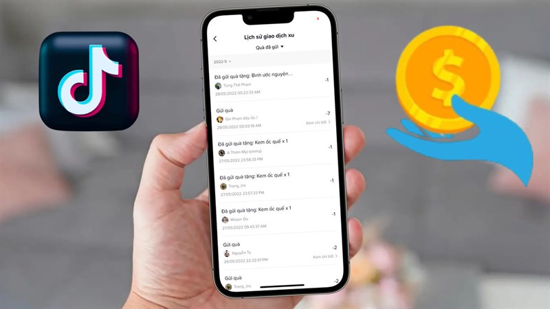 Cách xem lịch sử xu đã tặng trên TikTok