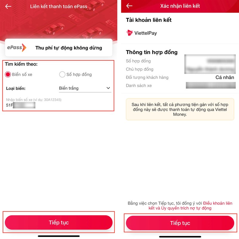 Cách liên kết ePass và Viettel Money
