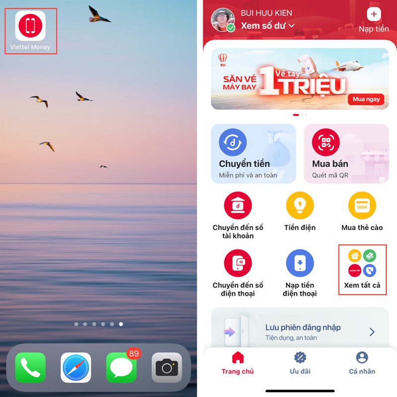 Cách nạp tiền vào ePass trên Viettel Money