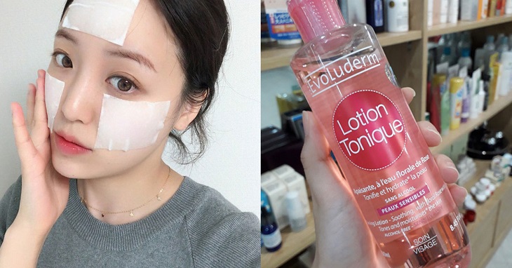 Sử dụng nước hoa hồng với Lotion Mask