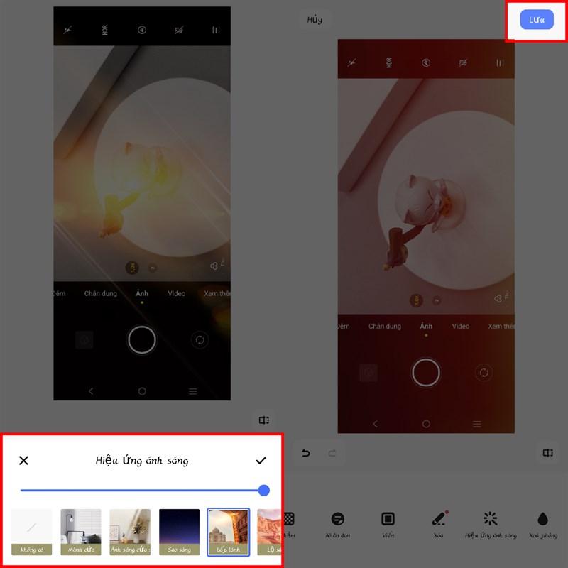Cách thêm hiệu ứng ánh sáng cho ảnh trên điện thoại Vivo