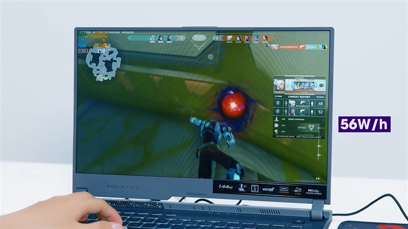 ASUS ROG Strix G15 G513R (2022) cũng được trang bị viên pin có dung lượng 56 Wh.