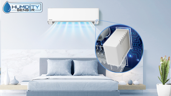 Các công nghệ bảo vệ sức khỏe trên máy lạnh Panasonic > Công hệ hút ẩm Humidity Sensor điều chỉnh độ ẩm xuống dưới 60%
