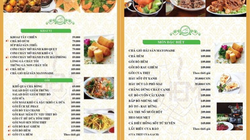 Menu Hẻm quán