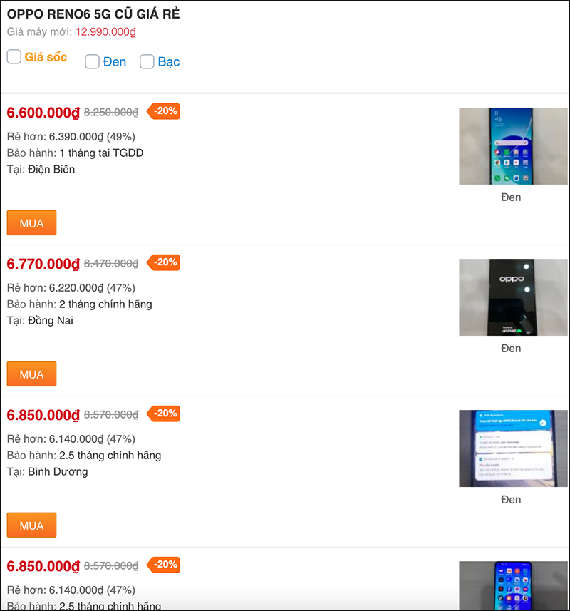 OPPO Reno6 cũ bao nhiêu tiền? Hậu mãi khi mua tại Thế Giới Di Động?