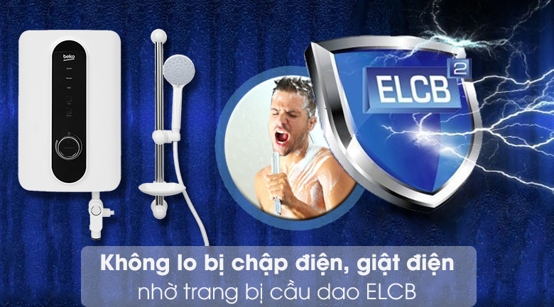 Máy nước nóng trực tiếp Beko 3500W BWI35S2D-213 có thể ngắt nguồn điện ngay lập tức khi có điện rò rỉ Máy nước nóng trực tiếp Beko 3500W BWI35S2D-213 có thể ngắt nguồn điện ngay lập tức khi có điện rò rỉ