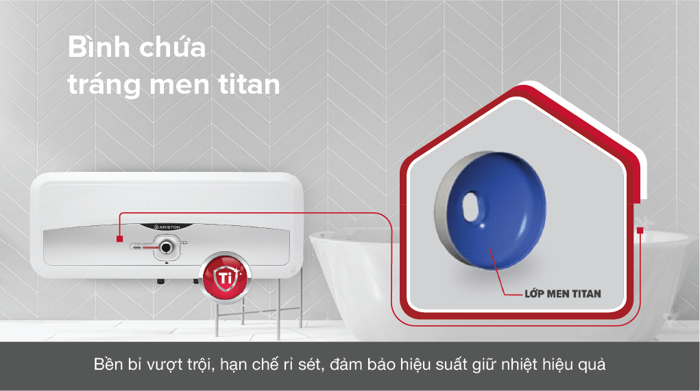 Máy nước nóng gián tiếp Ariston 20 lít 2500W SL2 20 RS 2.5 FE với lòng bình được tráng lớp men Titan ngăn rò rỉ Máy nước nóng gián tiếp Ariston 20 lít 2500W SL2 20 RS 2.5 FE với lòng bình được tráng lớp men Titan ngăn rò rỉ