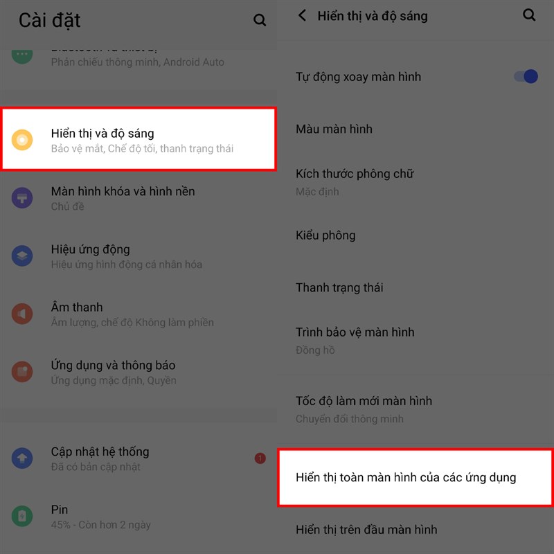 Cách ẩn giọt nước theo ứng dụng trên điện thoại Vivo