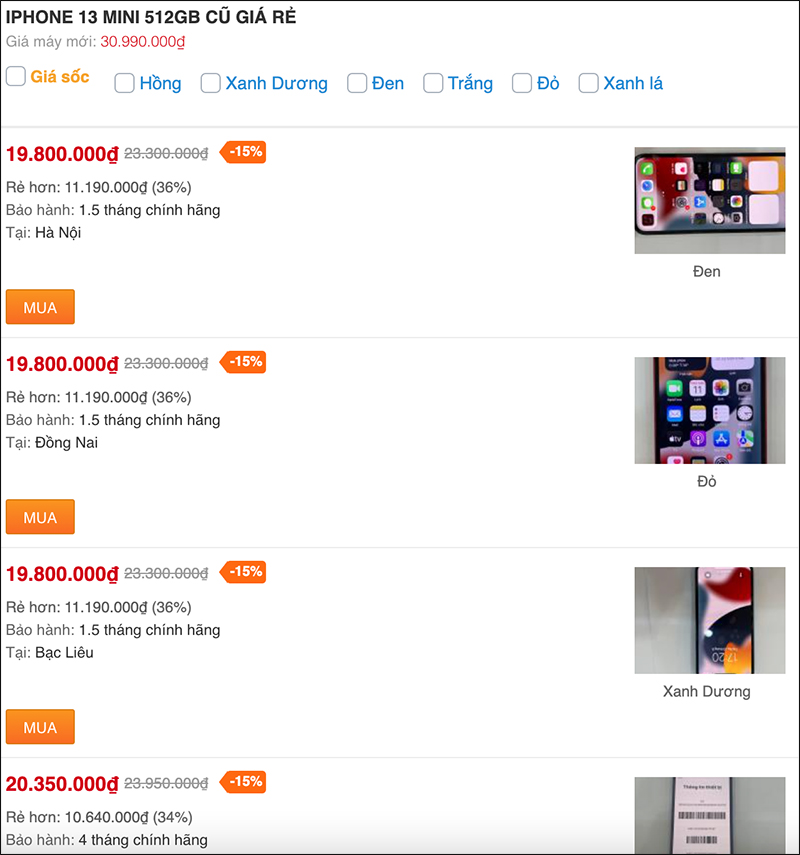 Giảm sốc 15%, iPhone 13 mini 512GB cũ giá rẻ hơn máy mới tận 11 triệu